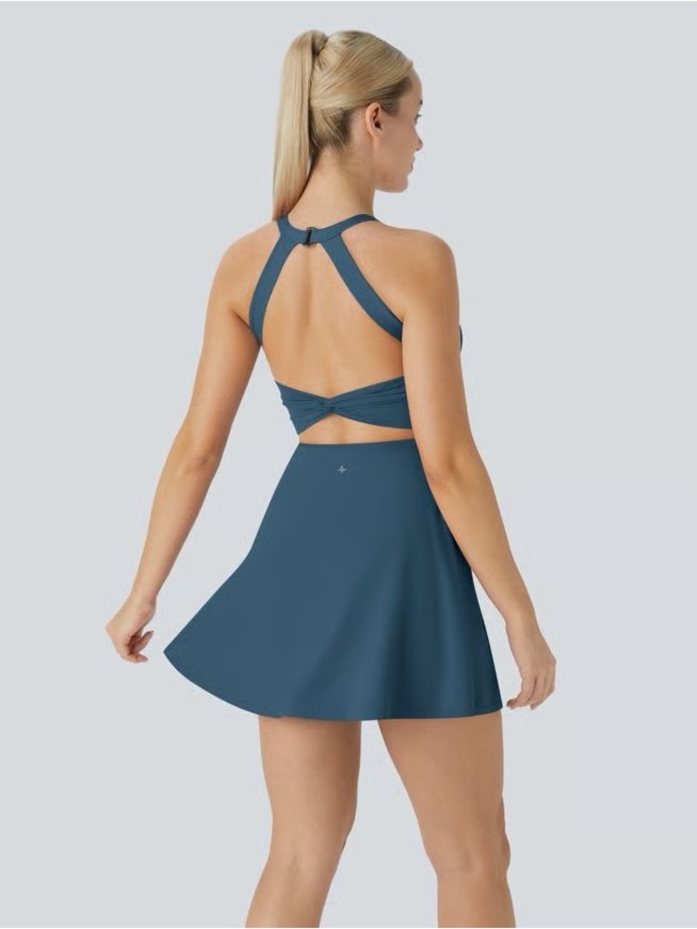 Halara Teal Cross-Back Active Dress